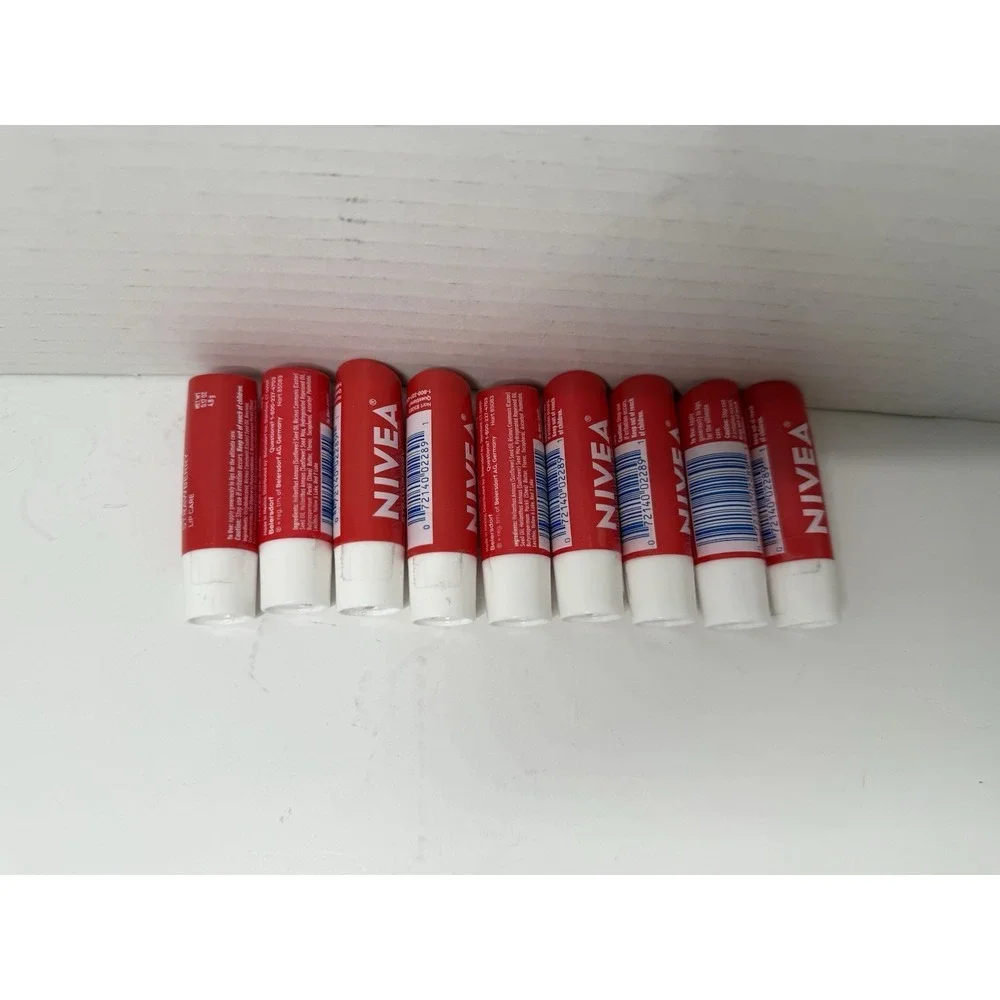 Lot Of (9) Nivea All Day Nourishing Moisture Strawberry Tinted Lip Care 0.17 Oz